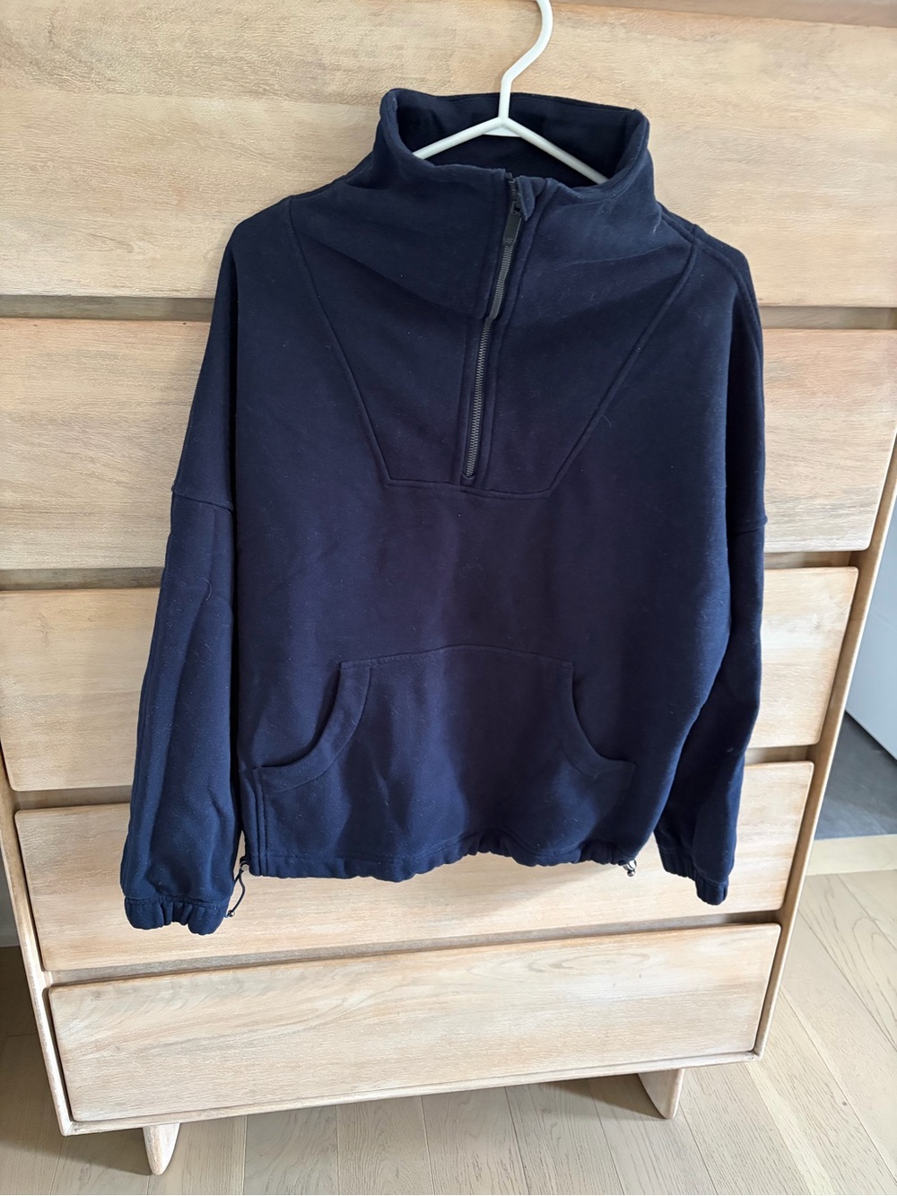 Amazon Women's Cowl Half-Zip Navy Sweatshirt
